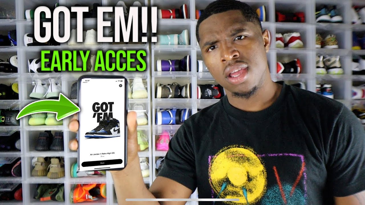 GOT EM!! AIR JORDAN 1 ROYAL TOE EXCLUSIVE ACCESS - YouTube