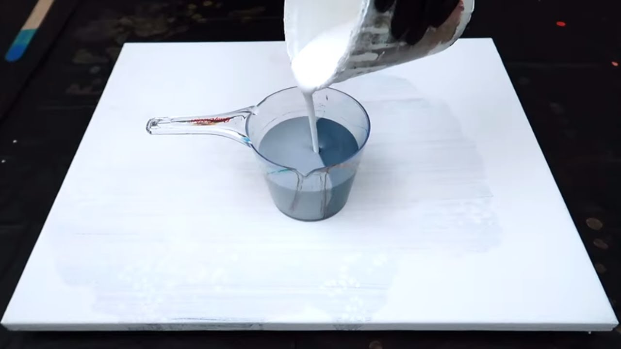 How to Pearl Puddle Pour | Cells with No Silicone | Large Canvas #pourpainting #fluidpainting