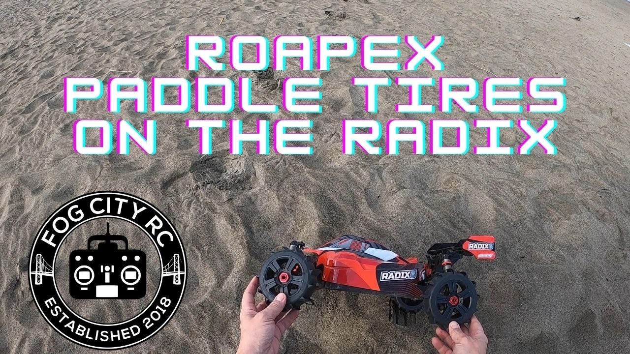 Sand Paddle Tires and Wheels by Roapex on the Team Corally Radix 6