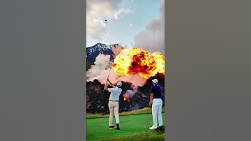 Playing golf near the volcano. #ai #crazy #funny