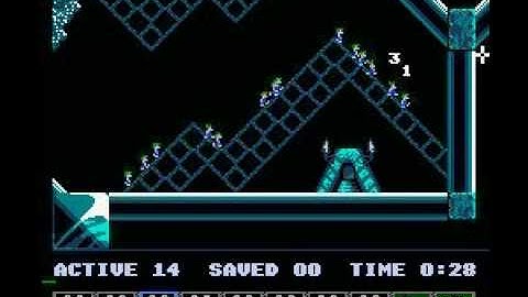 Lemmings (NES) mayhem level 25 solution & ending