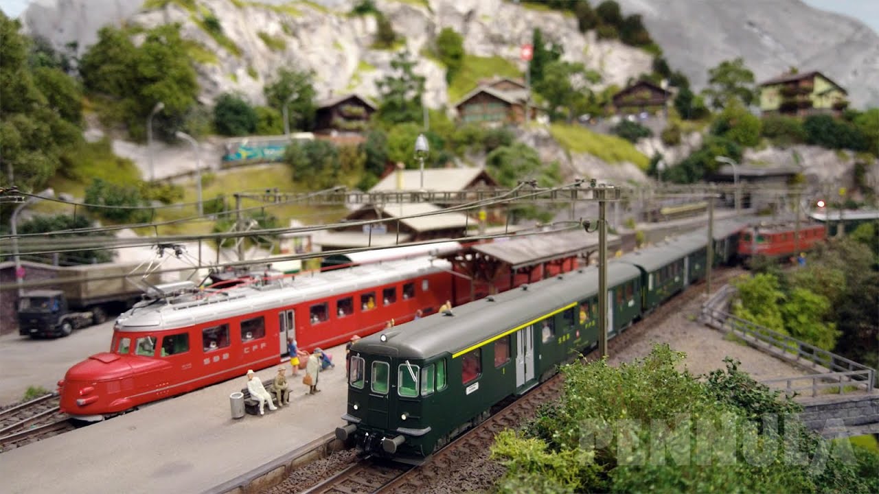 Modelleisenbahn H0 - Fahrvideo und Zugfahrten in der Schweiz: Märklin Modellbahn Appenfluher Tal