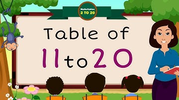 11 to 20 Tables, Eleven to Twenty Multiplication table, 20 times Multiplication