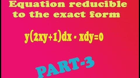VTU Engineering Maths 1 not exact equation type 1 example (PART- 3)