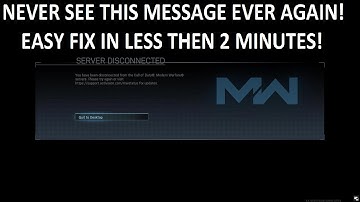 YOU HAVE BEEN DISCONNECTED FROM THE CALL OF DUTY SERVERS! 2 MINUTE FIX! 100% WORKING!
