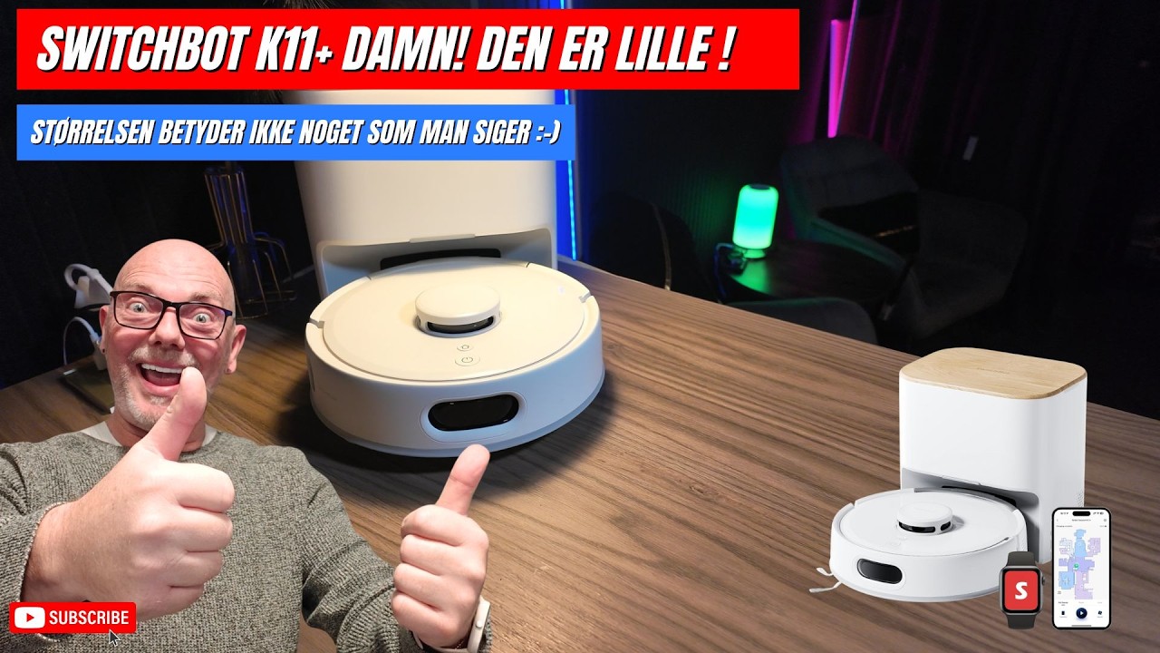 SwitchBot K11+ / Den MINDSTE og STÆRKESTE Robot Støvsuger JEG! har testet- og så er prisen Super!!