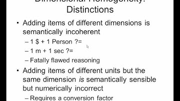 Dimensional Analysis in Dynamic Modeling Nugget 14Dimensional Homogeneity
