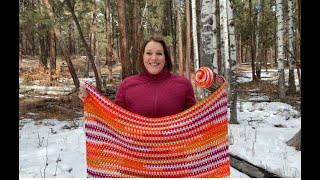 The Lively Blanket easy crochet pattern for Red Heart Granny Square All In One yarn