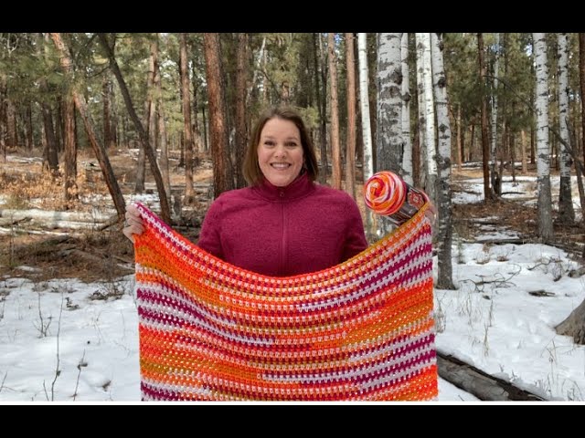 Crochet Pom Pom Yarn Blanket Pattern — Hooked by Robin