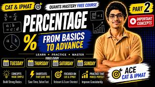 PERCENTAGE ( PART 2 ) for CAT AND IPMAT || COMPLETE QUANTS SYLLABUS FROM BASICS TO ADVANCE ||