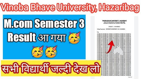 Vinoba Bhave University Hazaribag pg semester result//vbu result2022