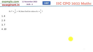 〖If 𝑥〗^2+1/𝑥^2 =98,then find the value of 𝑥+1/𝑥  ?