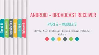 PART 6 MODULE 5 | Android - Broadcast Receivers  ¦ KTU SYLLABUS