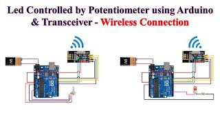 Led Controlled by Potentiometer using Arduino & Tranceiver - Wireless Connection