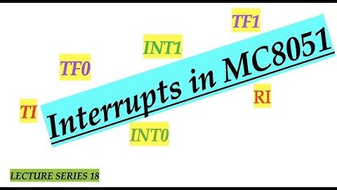 Interrupts in MC 8051 (Microcontroller and its interfacing - Lecture Series 18)