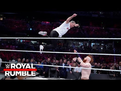 Shane McMahon leaps from the top rope to take down Sheamus: Royal Rumble 2019 (WWE Network)