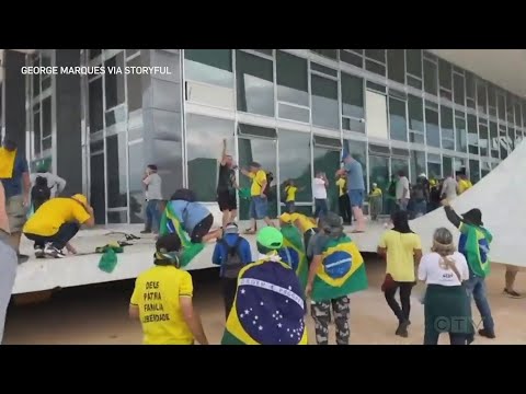 Windows smashed, buildings damaged during riots in Brazil