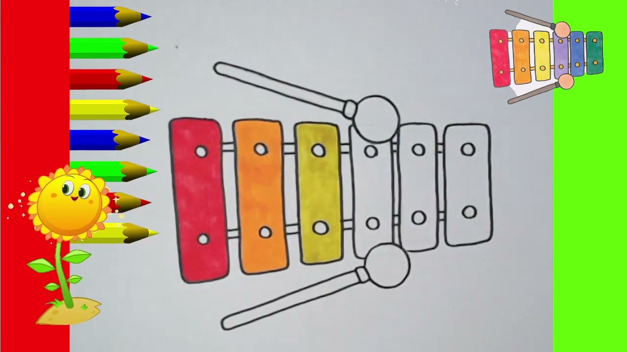 KAWAII. Como desenhar fácil. tutorial de desenho. INSTRUMENTOS MUSICAIS ...