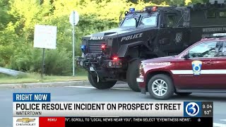 Peaceful resolution after large police response in Watertown for armed person in crisis
