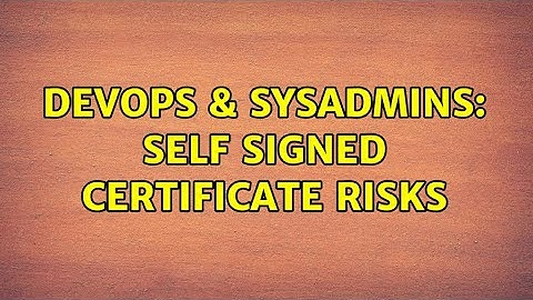 DevOps & SysAdmins: Self Signed Certificate Risks (2 Solutions!!)