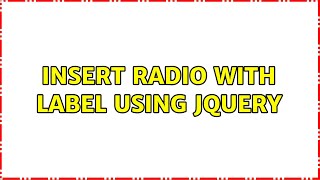 Insert radio with label using jQuery