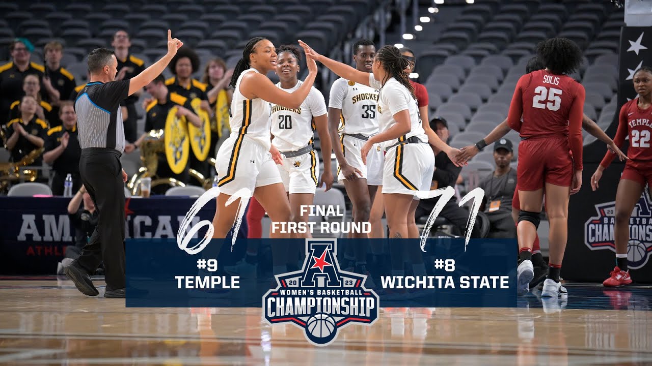 American WBB Championship:  #8 Wichita State vs #9 Temple (First Round) Game Highlights