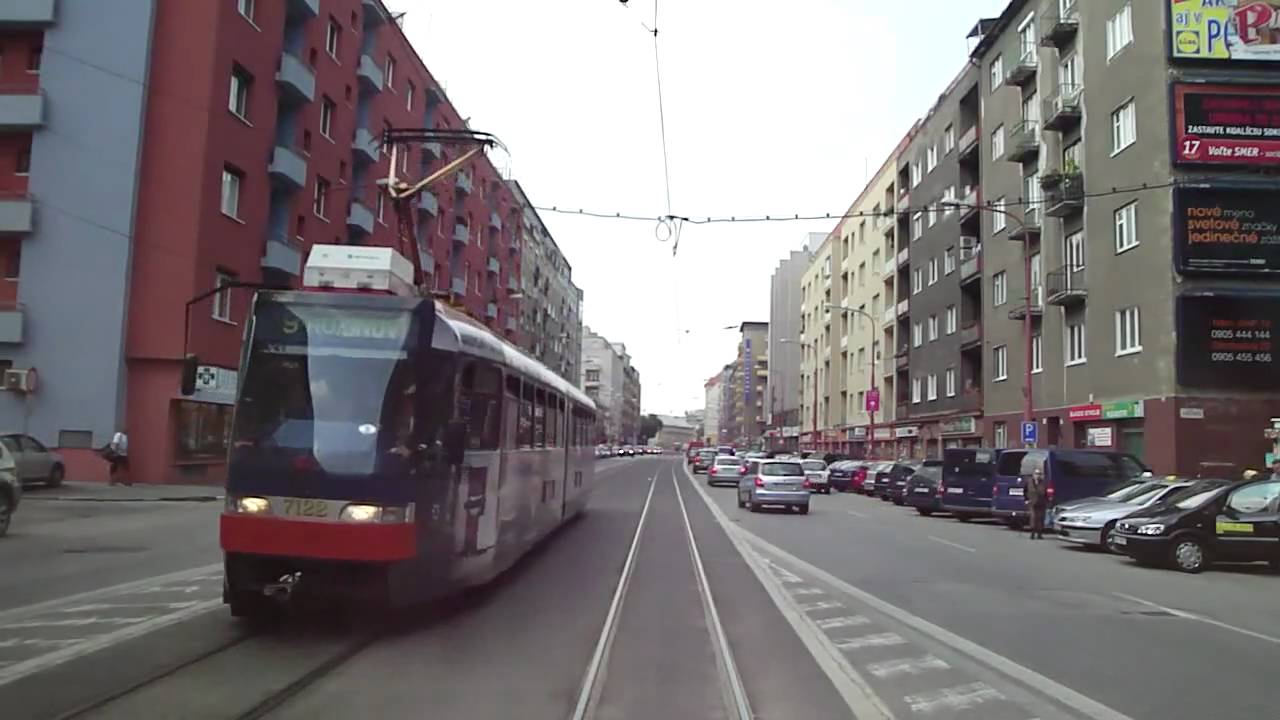 Tram line n.1, Bratislava, Slovakia, in cab view, Part.1