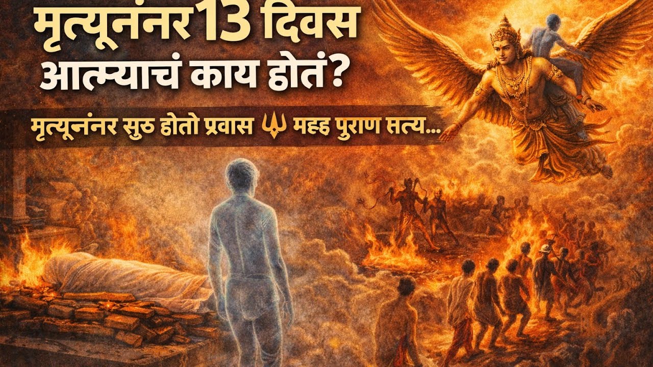 मृत्यूनंतर 13 दिवस आत्म्याचं काय होतं? मृत्यूनंतर सुरू होतो प्रवास🔱 गरुड पुराण सत्य...