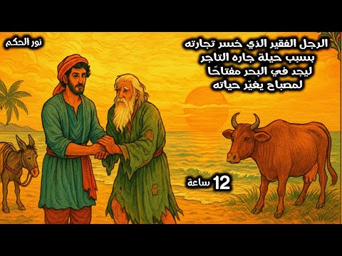 قصة الرجل الفقير الذي أحرق جاره التاجر دكانه بحيلة ماكرة فأنقذ شيخ ا من البحر ليكشف له سر المفتاح
