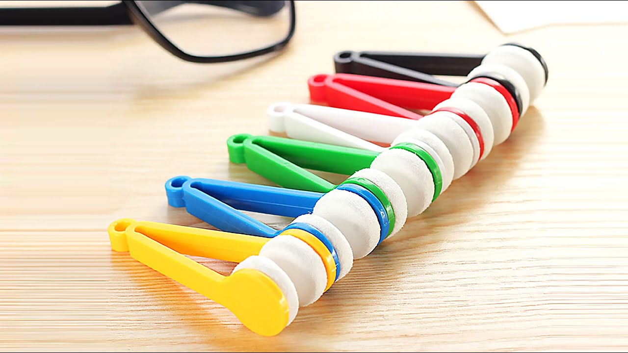 Eyeglasses Cleaner Mini Microfiber Clip sunglasses cleaning brush