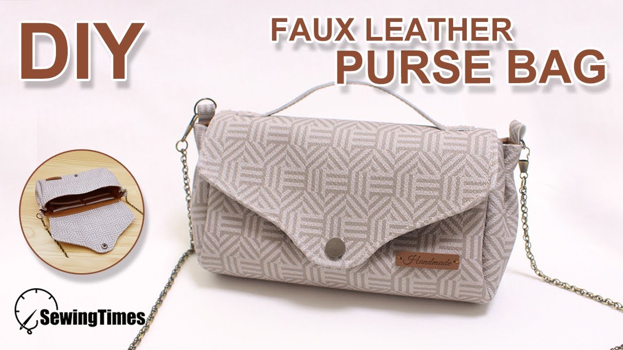 DIY Faux leather Purse bag | 인조가죽 체인 크로스백 | To make Chain cross body bag(free pattern) # ...