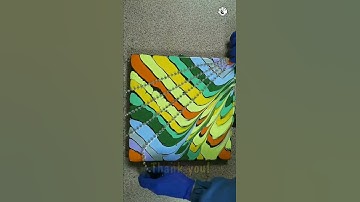 #Shorts | Acrylic Pouring for Beginners: MULTICOLOR CHAIN PULL PAINTING!