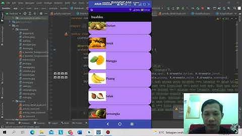 Hasil Latihan Menampilkan data Arraylist di Listview Android Studio