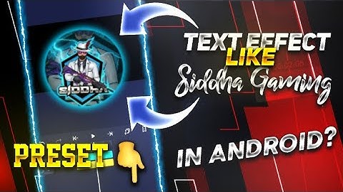 Text Effect Like Siddha Gaming in Android | Preset👇 | Moody Yt
