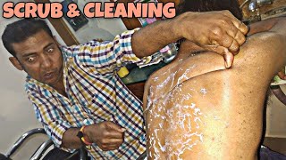 Body scrub and body cleaning by asim barber | Powerful neck cracking with asmr massage