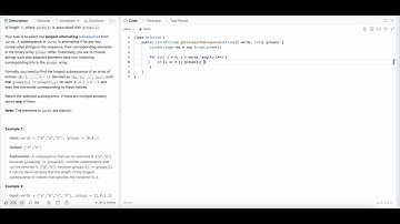 LeetCode 2900: Longest Unequal Adjacent Groups Subsequence I (Java)