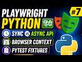 Playwright Python Hindi #7 - Sync vs Async API, Browser Context & Pytest Fixtures Tutorial