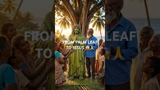 Old Man Creates Divine Jesus from Palm Leaves 🌿🙏#ai #god #jesus #chriatian #diy #viral #shorts