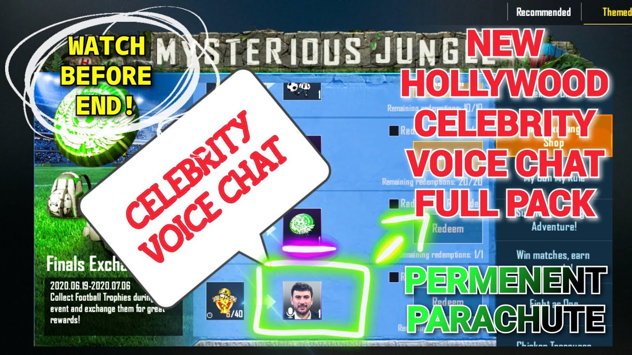 PUBG MOBILE NEW CELEBRITY QUICK VOICE CHAT PACK EVENT VPN TRICK HOW TO ...