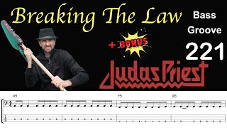 BREAKING THE LAW (Judas Priest) Bass Cover, How to Play, Groove w/ Sheet & Tab