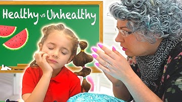 Ruby and Bonnie Healthy vs Unhealthy Lunchbox for School