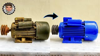Restoration of old motor 220v 1.5kw 2hp single phase induction motor Restore perfection
