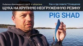 Ловля щуки на крупную неогруженную резину. Strike Pro -  Pig Shad.  Tехника проводки  - оснащение