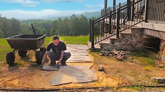 Laying a Slate and Stone Walkway - Also My Lawn is SAD