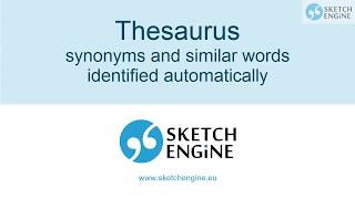 Thesaurus - synonyms and similar words identified automatically