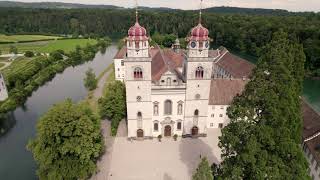 Insel Rheinau - Rheinau Abbey drone video in 4K