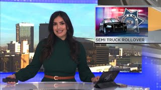 Trailer-tractor rollover accident on I-10 on Tucson's southside