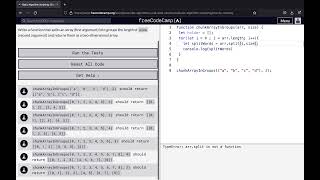 Basic Algorithm Scripting: chunky Monkey Attempt