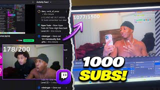 I Was GIFTED 1000 Subs In One Twitch Stream..
