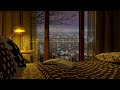 🎧 Cozy Bedroom Ambience - Night City View and Rain - 8 Hours Relaxation and Sleep